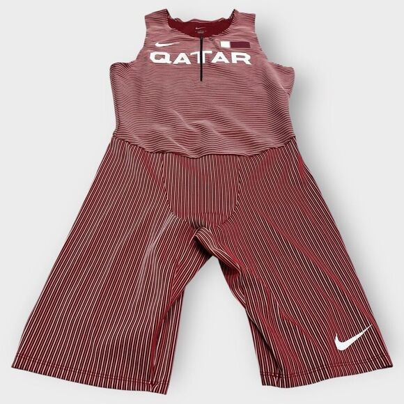 Nike Elite Pro QATAR Track & Field Singlet Speed Suit CI8902-611 Mens size M New - Picture 2 of 10